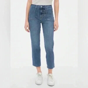 GAP Cheeky Straight Jeans High Rise Mariner Medium Indigo Blue Size  25